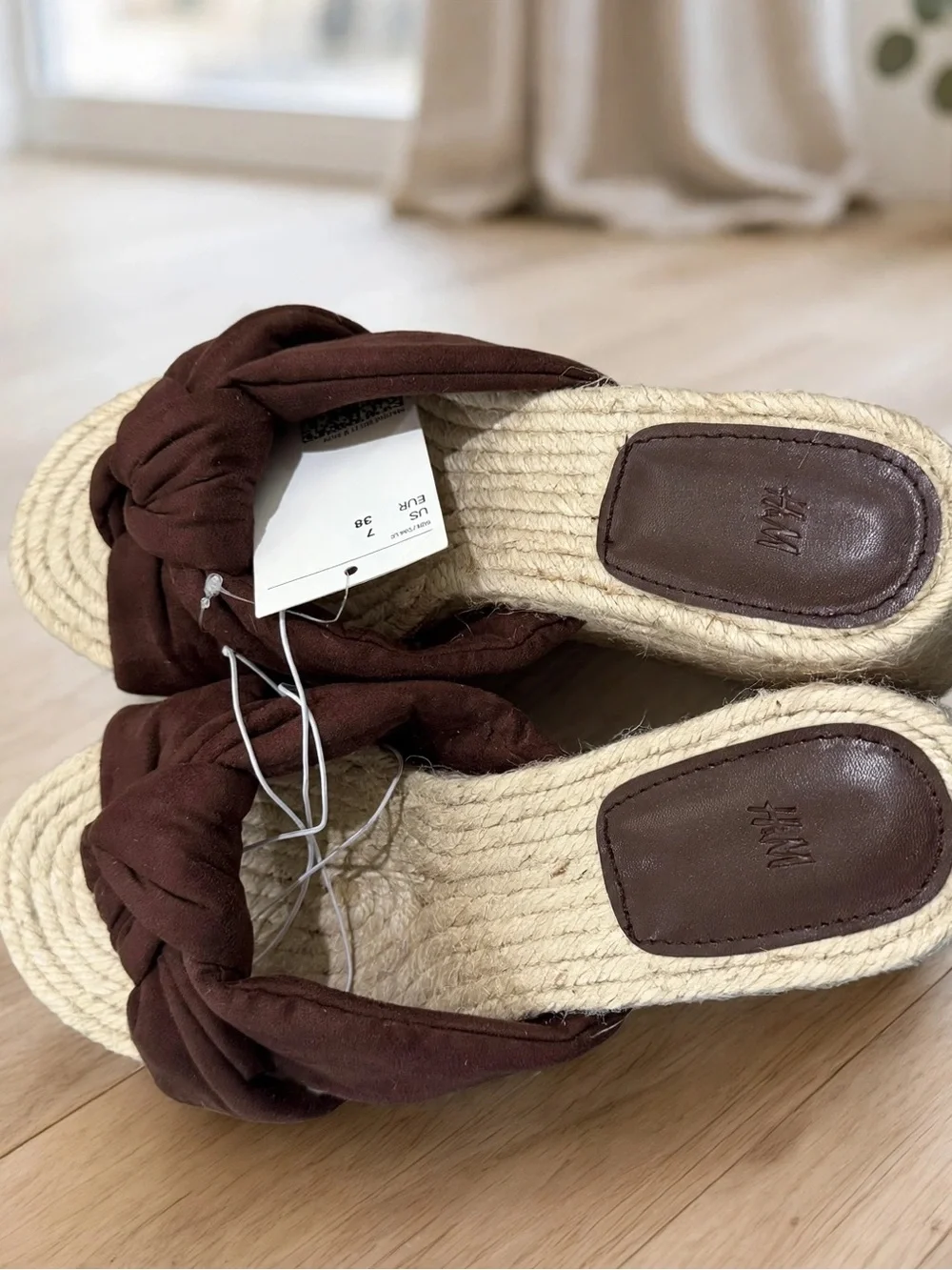 H&M Brown Knot Espadrille Platform Slide - Women